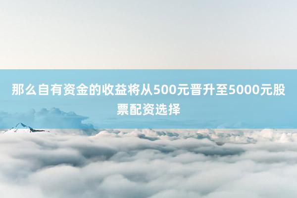 那么自有资金的收益将从500元晋升至5000元股票配资选择